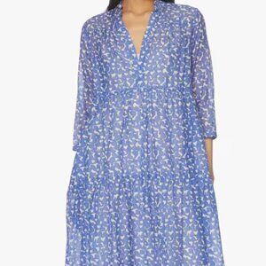 Rosso35 Printed midi dress - Light Blue